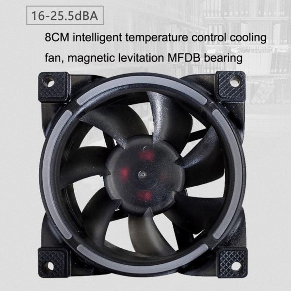 MF8025 Magnetic Suspension FDB Dynamic Pressure Bearing 4pin PWM Chassis Fan, Style: Non-luminous (White) - Image 7