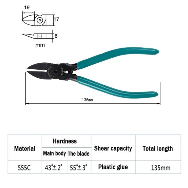 ProsKit PM-805E Thin Knife Water Nose Pliers 5 Inch Angled Nose Pliers (Green) - Image 7
