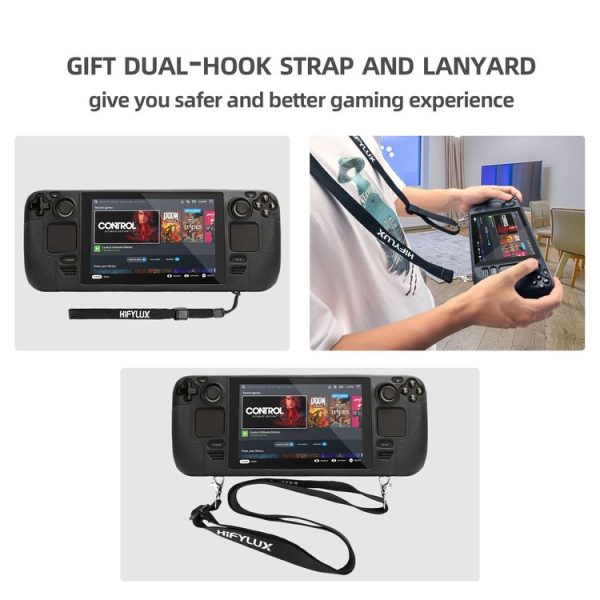 Steam Deck Hifylux ST-PF14 Game Console Silicone Case Anti-scratch Non-slip Handheld Case Lanyard (Black) - Image 10