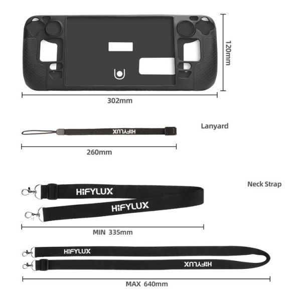 Steam Deck Hifylux ST-PF14 Game Console Silicone Case Anti-scratch Non-slip Handheld Case Lanyard (Black) - Image 3