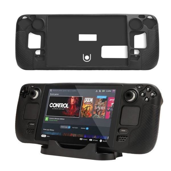 Steam Deck Hifylux ST-PF14 Game Console Silicone Case Anti-scratch Non-slip Handheld Case Lanyard (Black) - Image 4
