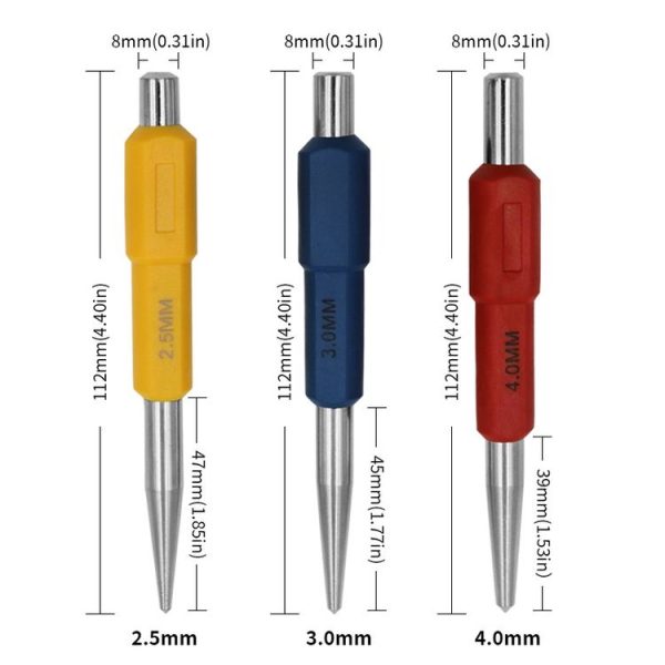 High Hardness Cylindrical Center Punch Drilling Positioning Tools (3pcs / set) - Image 3
