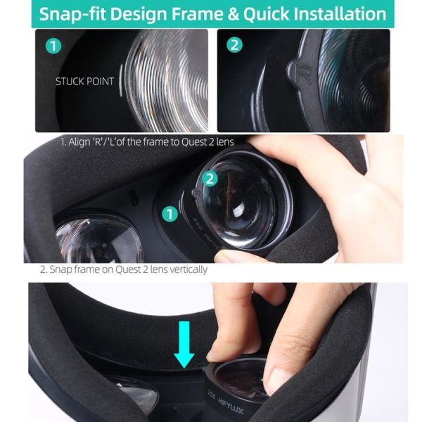 Oculus Quest 2 Hifylux Q2-QF11 1pair Myopia Lens Frame Aspheric Resin VR Glasses Accessories (500 Degrees) - Image 8