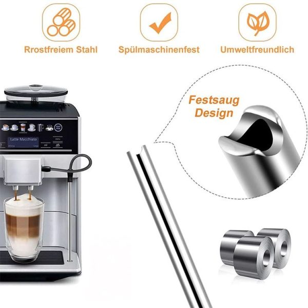 Bosch VeroAroma / Siemens EQ.6 Series Coffee Machine Milk Pipe and Cleaning Brush Set (Dark Gray) - Image 5