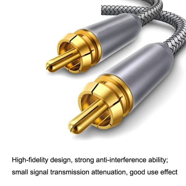 2m Pure Copper RCA Coaxial HIFI Digital Audio Cable SPDIF Subwoofer Speaker Cable (Silver Gray) - Image 2