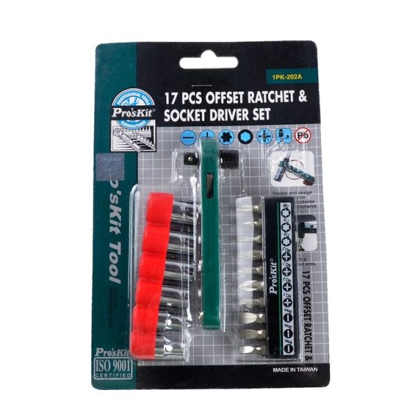 ProsKit 1PK-202A 16 In 1 Socket Driver Head Ratchet Wrench Set - Image 2
