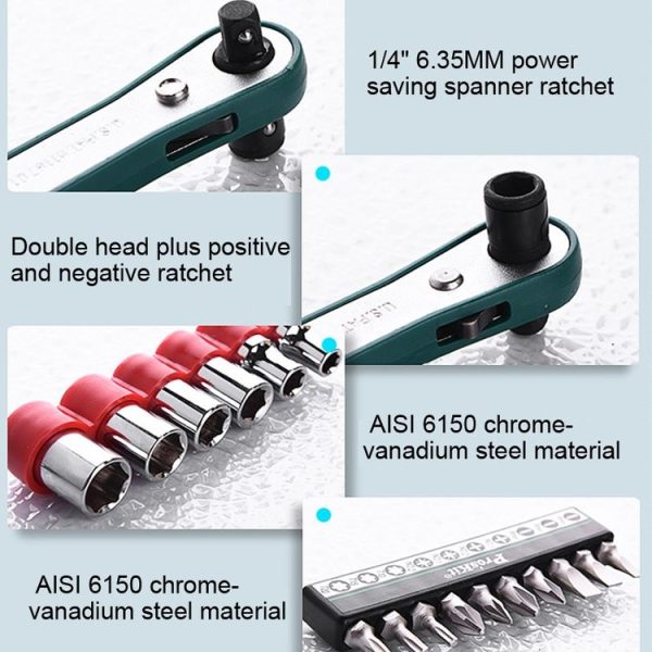 ProsKit 1PK-202A 16 In 1 Socket Driver Head Ratchet Wrench Set - Image 6