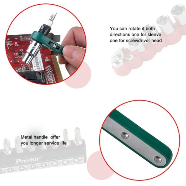 ProsKit 1PK-202A 16 In 1 Socket Driver Head Ratchet Wrench Set - Image 7