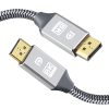 1.5m 1.4 Version DP Cable Gold-Plated Interface 8K High-Definition Display Computer Cable 30AWG OD: 6.3MM With Nylon Mesh (Silver) - Image 2