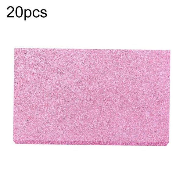 20pcs Remove Tin Solder Bubble Sponge Phone Repair Soldering Iron Cleaning Sponge (Pink)
