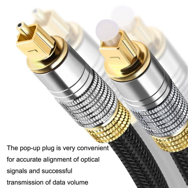 CO-TOS101 1.5m Optical Fiber Audio Cable Speaker Power Amplifier Digital Audiophile Square To Square Signal Cable (Bright Gold Plated) - Image 3