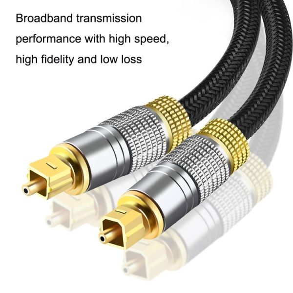 CO-TOS101 1.5m Optical Fiber Audio Cable Speaker Power Amplifier Digital Audiophile Square To Square Signal Cable (Bright Gold Plated) - Image 5