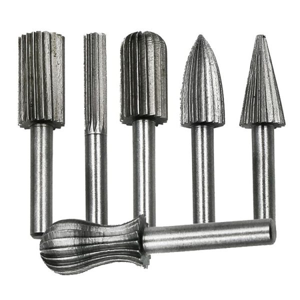 Hard High Carbon Steel Rotary Carving Knife Abrasive Processing Grinding Head Set (6pcs / set)