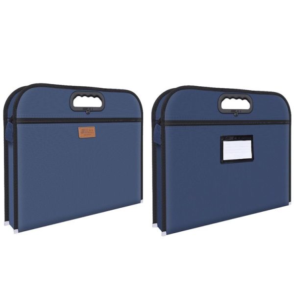 Multifunctional Business Portable Briefcase Large-capacity Oxford Cloth File Bag Blue - Image 2