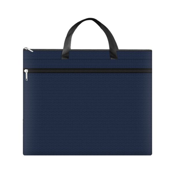 A3-8133 Large-capacity Handheld Zipper File Bag Oxford Cloth Waterproof Art Storage Bag (Ink Blue)