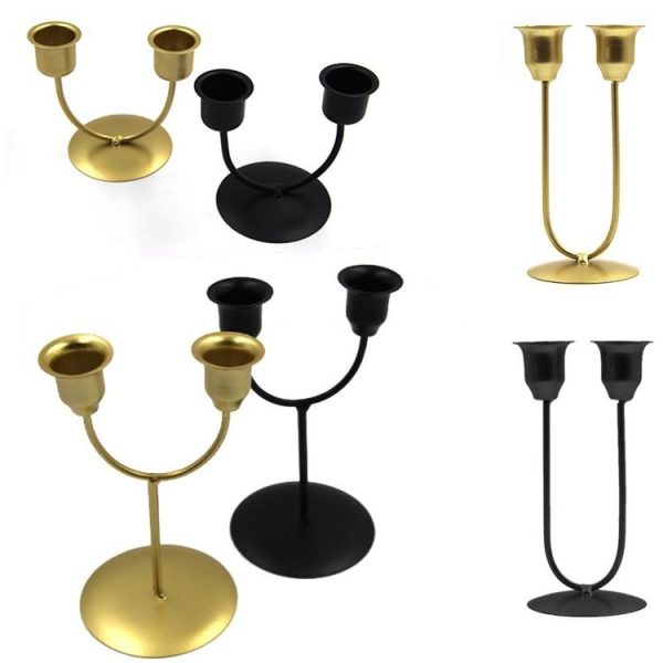 Large U Black U-shaped Iron Candle Holder Home Dinner Romantic Candle Holder Ornament - Image 2