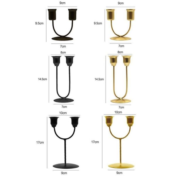 Large U Black U-shaped Iron Candle Holder Home Dinner Romantic Candle Holder Ornament - Image 3