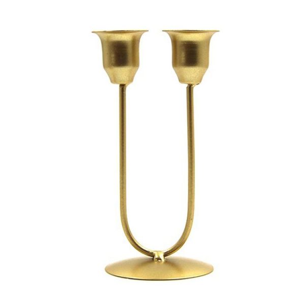 Large U Gold U-shaped Iron Candle Holder Home Dinner Romantic Candle Holder Ornament