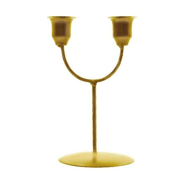 Y-shaped Gold U-shaped Iron Candle Holder Home Dinner Romantic Candle Holder Ornament