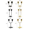 Y-shaped Gold U-shaped Iron Candle Holder Home Dinner Romantic Candle Holder Ornament - Image 3