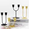 Y-shaped Gold U-shaped Iron Candle Holder Home Dinner Romantic Candle Holder Ornament - Image 5