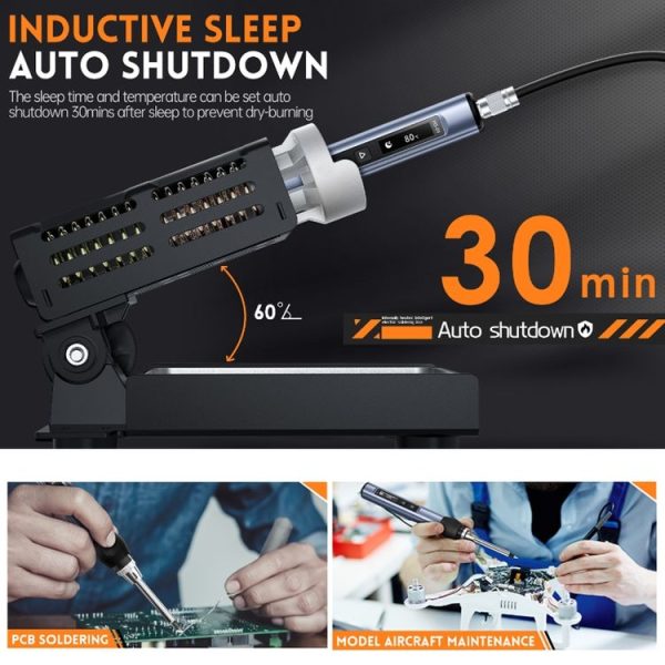 FNIRSI HS-01 Smart Soldering Iron Digital Display Portable Mini Soldering Station (Blue KR) - Image 9
