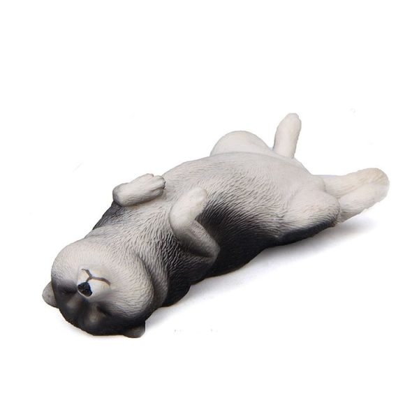 Cute Kawaii Sleeping Pet Figurine Collection Decoration Fridge Magnet Black Lie Shiba Inu