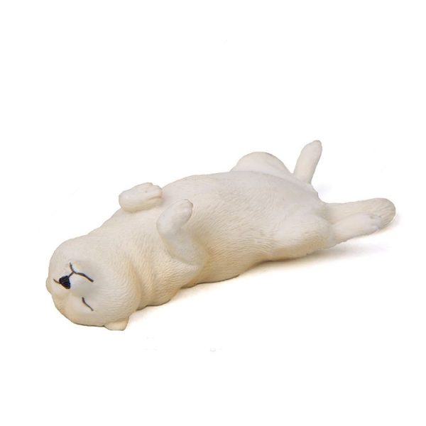 Cute Kawaii Sleeping Pet Figurine Collection Decoration Fridge Magnet Beige Lie Shiba Inu