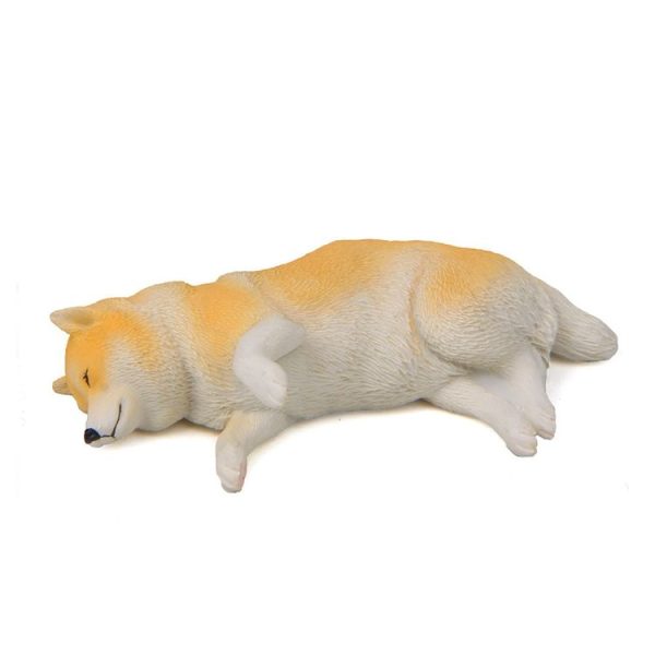 Cute Kawaii Sleeping Pet Figurine Collection Decoration Fridge Magnet Yellow Side Lying Shiba Inu