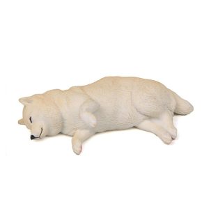 Cute Kawaii Sleeping Pet Figurine Collection Decoration Fridge Magnet Beige Side Lying Shiba Inu