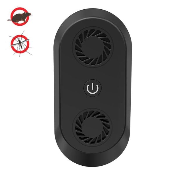 Ultrasonic Mosquito Repellent Multifunctional Electronic Insect Repellent EU Plug (Black)