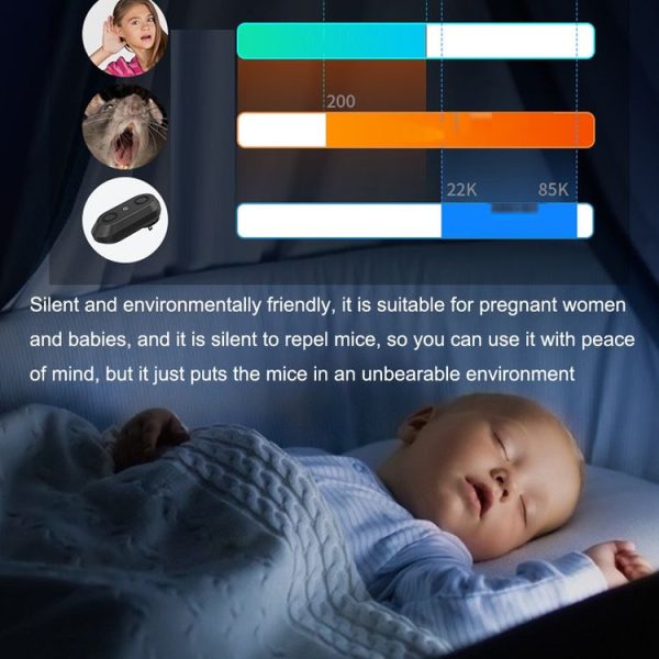 Ultrasonic Mosquito Repellent Multifunctional Electronic Insect Repellent EU Plug (Black) - Image 8