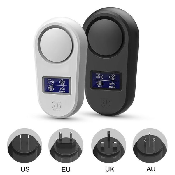 High Power Display Ultrasonic Mouse Repellent Mosquito Repellent Home Intelligent Insect Repellent EU Plug (Black) - Image 2