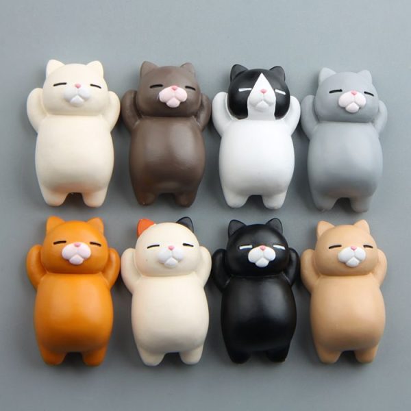 Cartoon Cat Fridge Magnet Resin Ornament Ornament With Magnetic Sticker (Three -color Cat) - Image 5