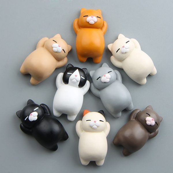 Cartoon Cat Fridge Magnet Resin Ornament Ornament With Magnetic Sticker (Three -color Cat) - Image 6