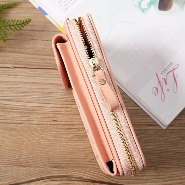 Printed Phone Bag Floral Woman Multifunctional Crossbody Bag Multi Card Shoulder Bag (Jujube) - Image 6