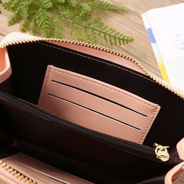 Printed Phone Bag Floral Woman Multifunctional Crossbody Bag Multi Card Shoulder Bag (Jujube) - Image 8
