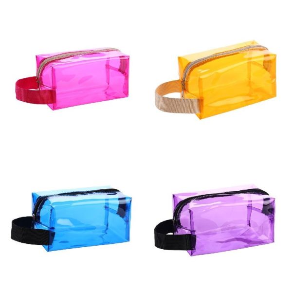 Handbag PVC Dazzling Waterproof Cosmetic Bag Toiletry Bag (Red) - Image 2