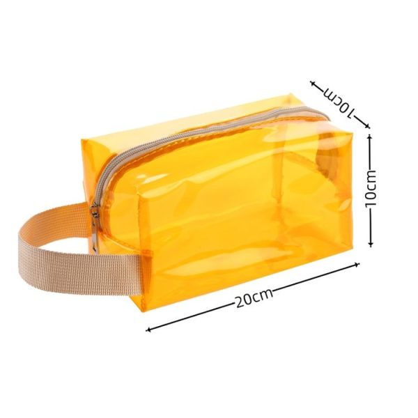 Handbag PVC Dazzling Waterproof Cosmetic Bag Toiletry Bag (Red) - Image 3