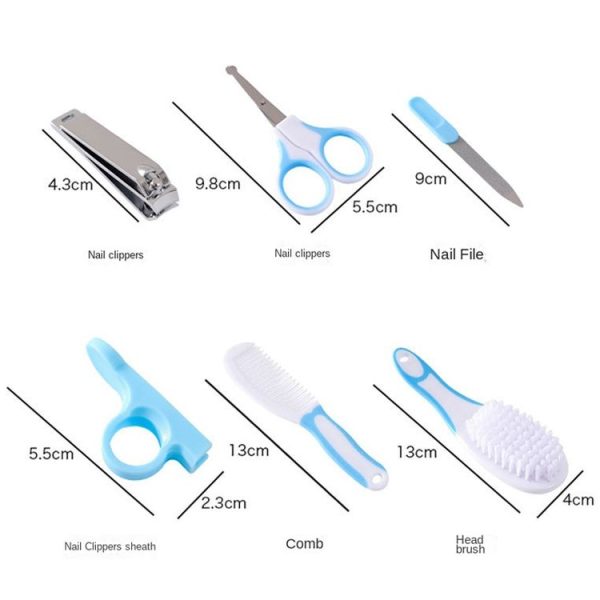 2sets 6 in 1 Baby Care Cleaning Kit Nail Scissors Combination Set, Color: Pink - Image 3