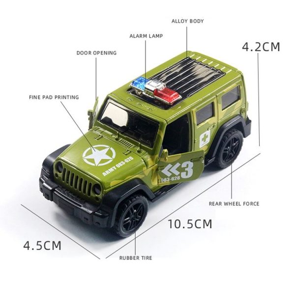 1: 36 Off-road Police Car Ambulance Model Boy Car Toy With Sound and Light (White) - Image 4