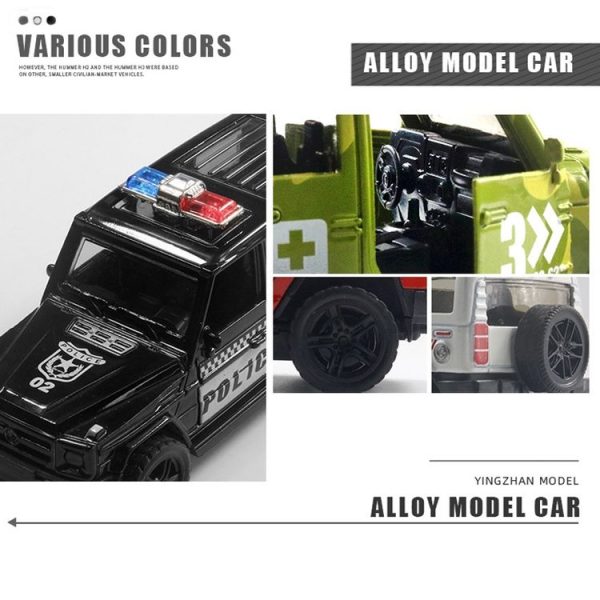 1: 36 Off-road Police Car Ambulance Model Boy Car Toy With Sound and Light (White) - Image 7