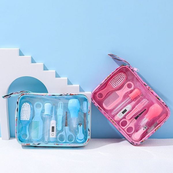 9pcs / set Blue Children Cleaning Care Set Maternal and Baby Grooming Supplies Care Tools - Image 2