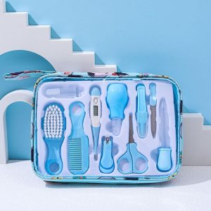 10pcs / set Blue Children Cleaning Care Set Maternal and Baby Grooming Supplies Care Tools