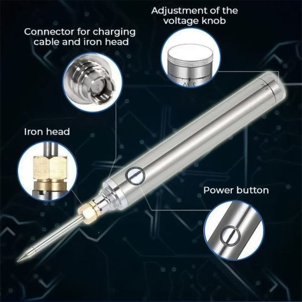 5V 8W Wireless Charging Iron 510 Interface Welding Repair Tools With Anti-scald Protection Cover (Black) - Image 5