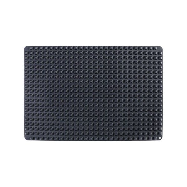 Silicone Pyramid Baking Chicken Mat Oil Filter Oil Separation Baking Mat BBQ Bread Cookie Oven Baking Mat (Black)