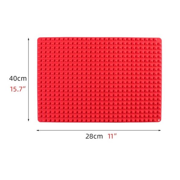 Silicone Pyramid Baking Chicken Mat Oil Filter Oil Separation Baking Mat BBQ Bread Cookie Oven Baking Mat (Black) - Image 3