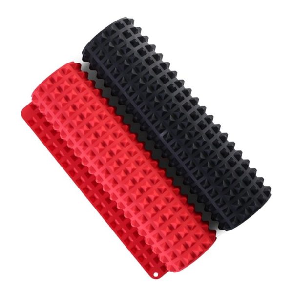 Silicone Pyramid Baking Chicken Mat Oil Filter Oil Separation Baking Mat BBQ Bread Cookie Oven Baking Mat (Black) - Image 5