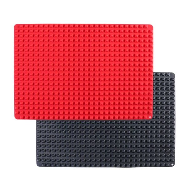 Silicone Pyramid Baking Chicken Mat Oil Filter Oil Separation Baking Mat BBQ Bread Cookie Oven Baking Mat (Black) - Image 6