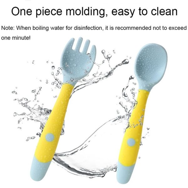Children Eating Training Tableware Baby Bendable Silicone Soft Spoon, Color: Pink - Image 10